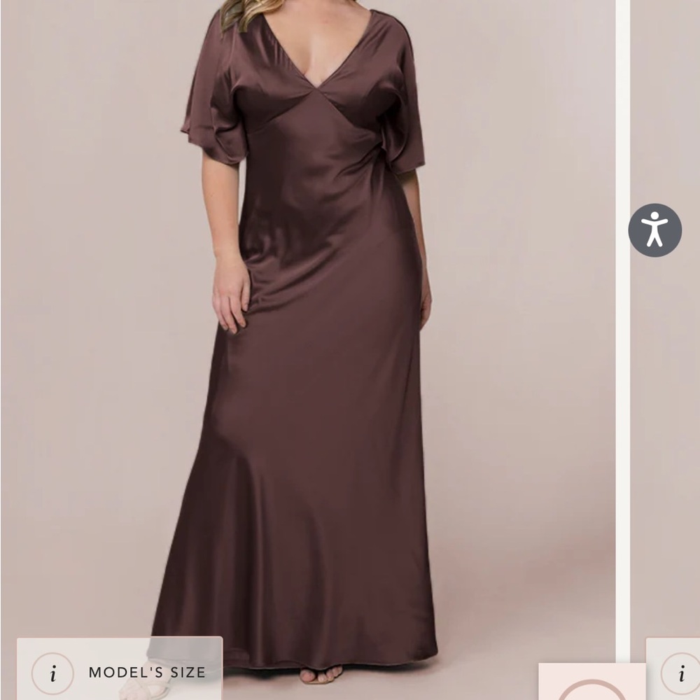 Revelry Dress Maya Satin Dress -Mahogany